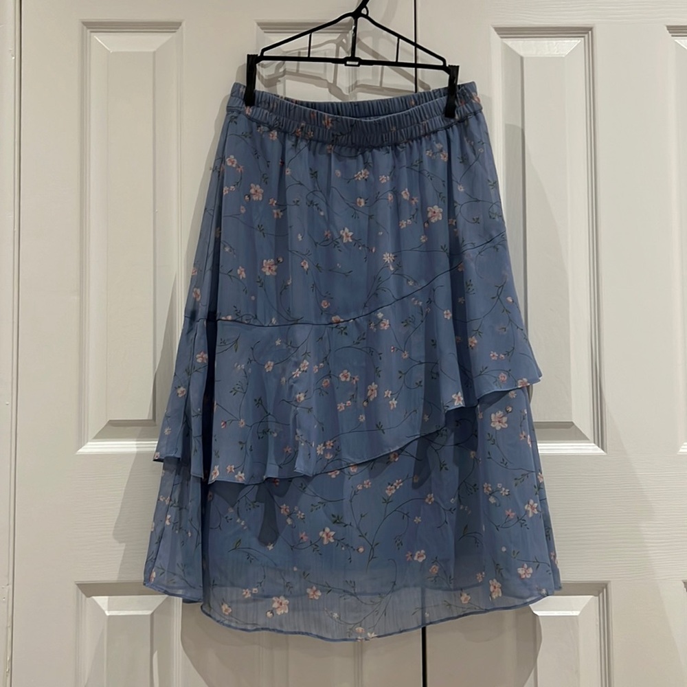 Floral Blue Layered H&M Skirt